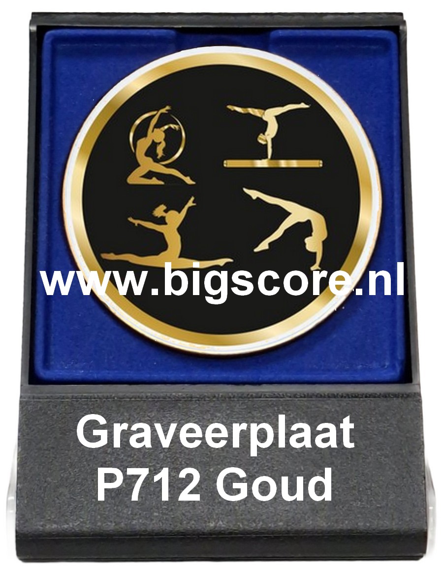 Turnen Dames Acryl in medailledoosje Blauw-Zwart G/Z/B